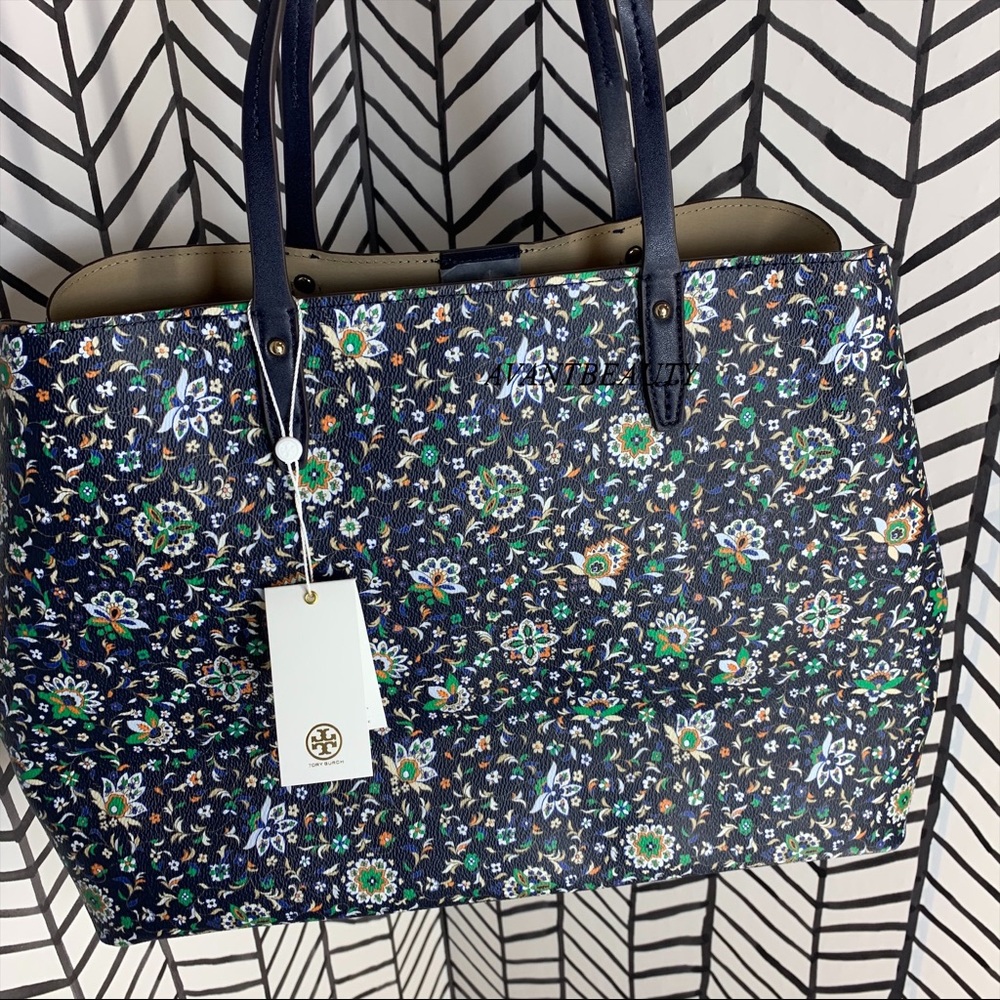 Tory Burch kerrington soleil floral blue large bag - Picture 11 of 15